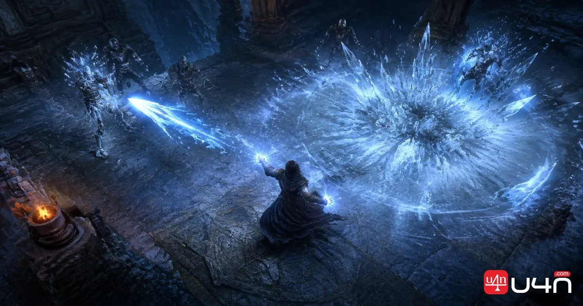 Vaal Ice Nova of Frostbolts Occultist casting ice novas around Frostbolt projectiles