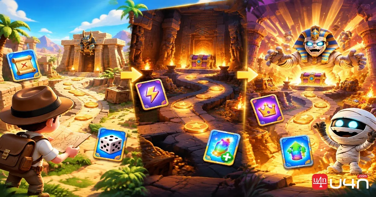 Monopoly GO Mummy Adventures three map progression