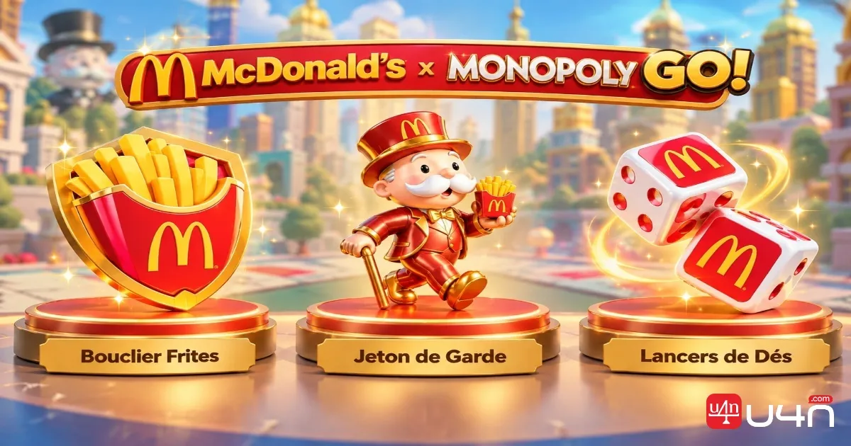 McDonald's themed MONOPOLY GO! Shield Token and Dice Skins