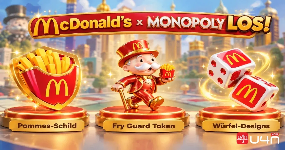 McDonald's themed MONOPOLY GO! Shield Token and Dice Skins