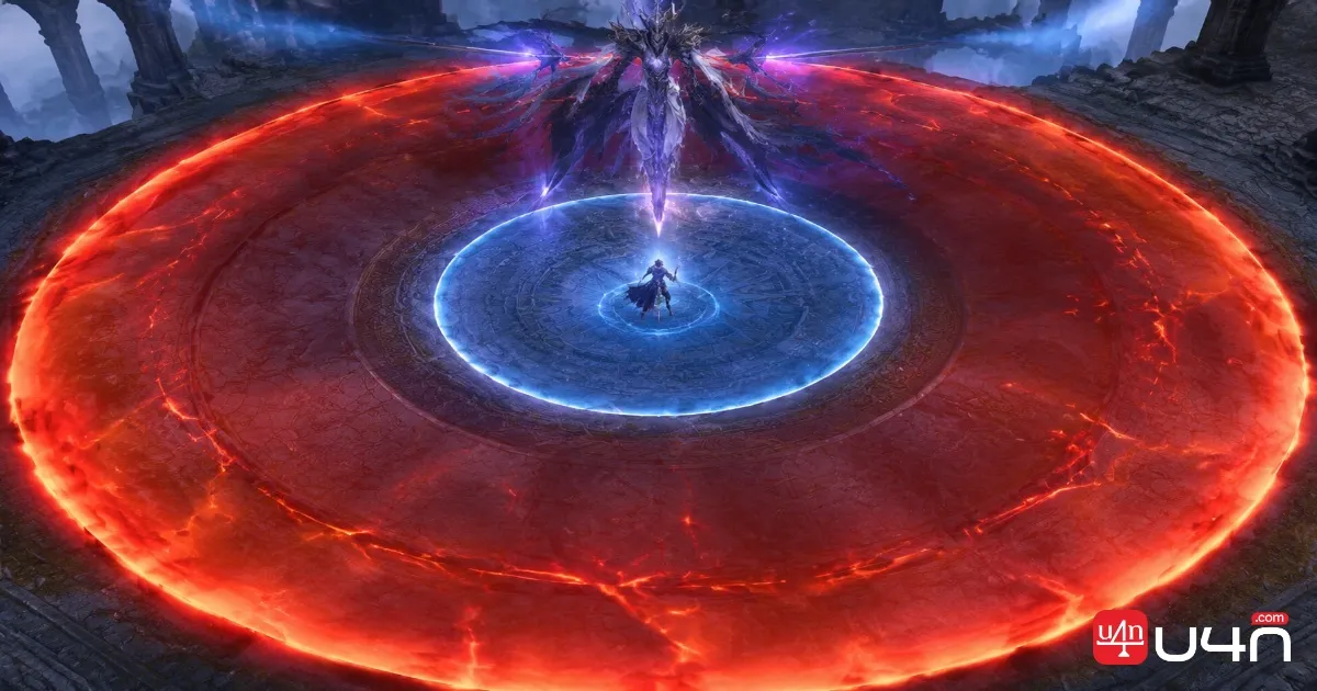 Aion 2 Zikel’s Apparition final donut-shaped AoE with the safe position beneath the boss