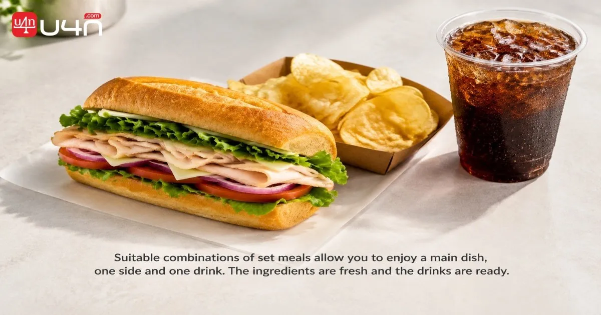 Subway sandwich side and drink representing a qualifying promotional meal