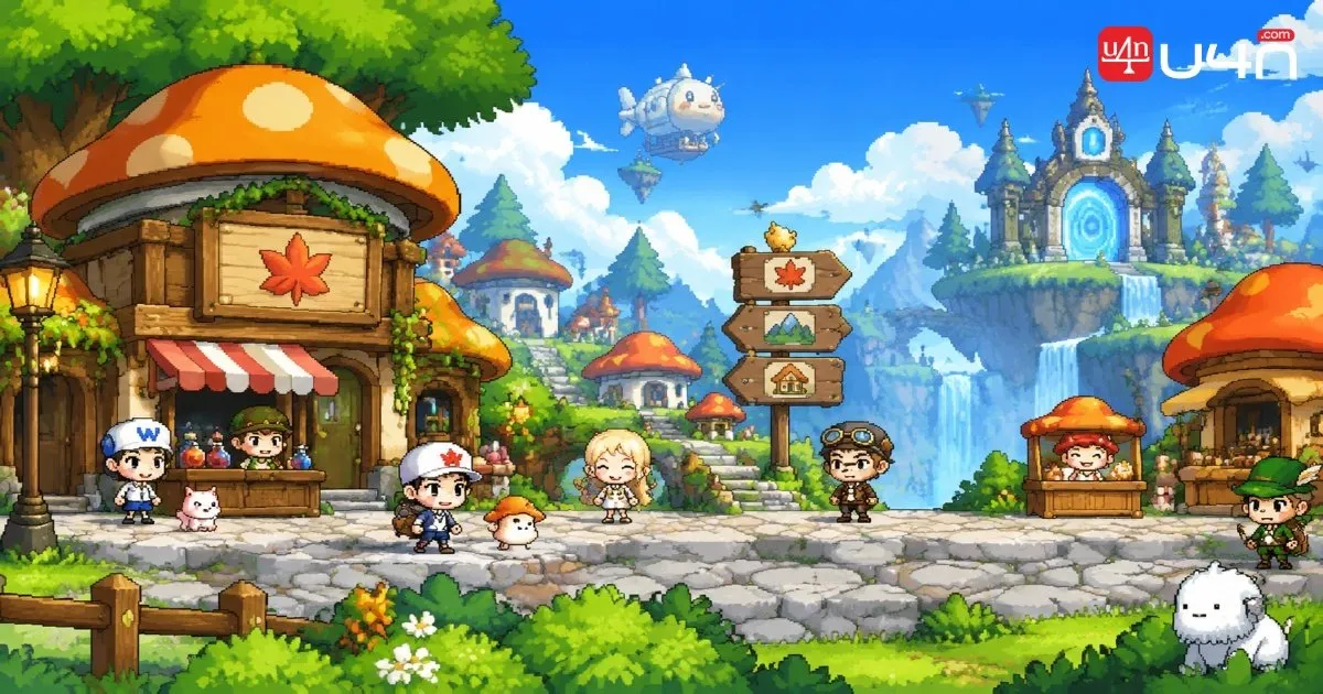 Des aventuriers de MapleStory Classic World retournent dans une ville fantastique classique