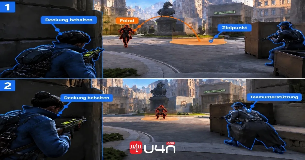 Defenders hold cover while tracking Danny's approach and landing position