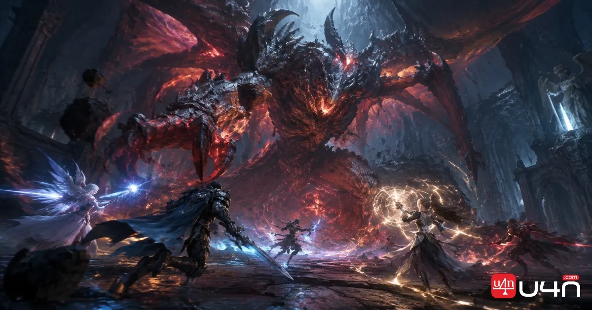 Aion 2 adventurers facing a powerful dungeon boss in a challenging Hard Mode encounter
