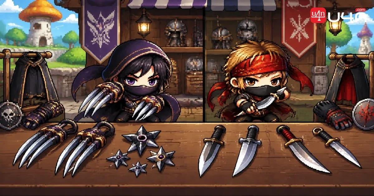MapleStory Classic World Thief claws, throwing stars, daggers, and equipment