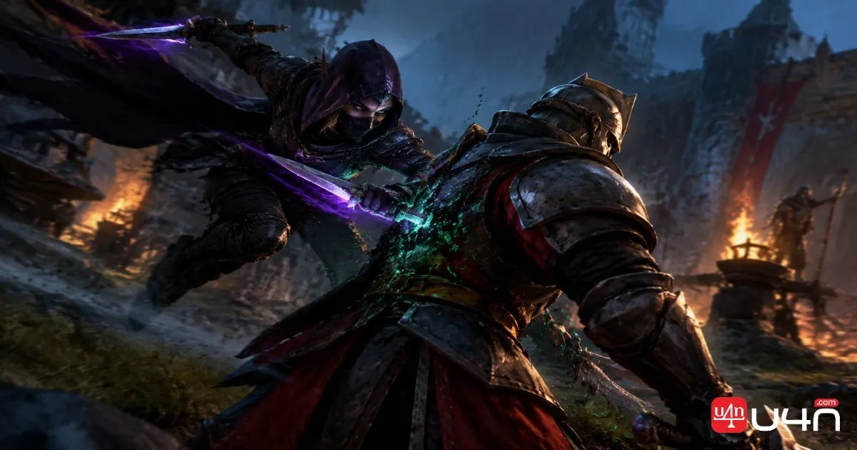 Fantasy rogue studying shadow magic and talent symbols representing bleed damage and stealth attacks