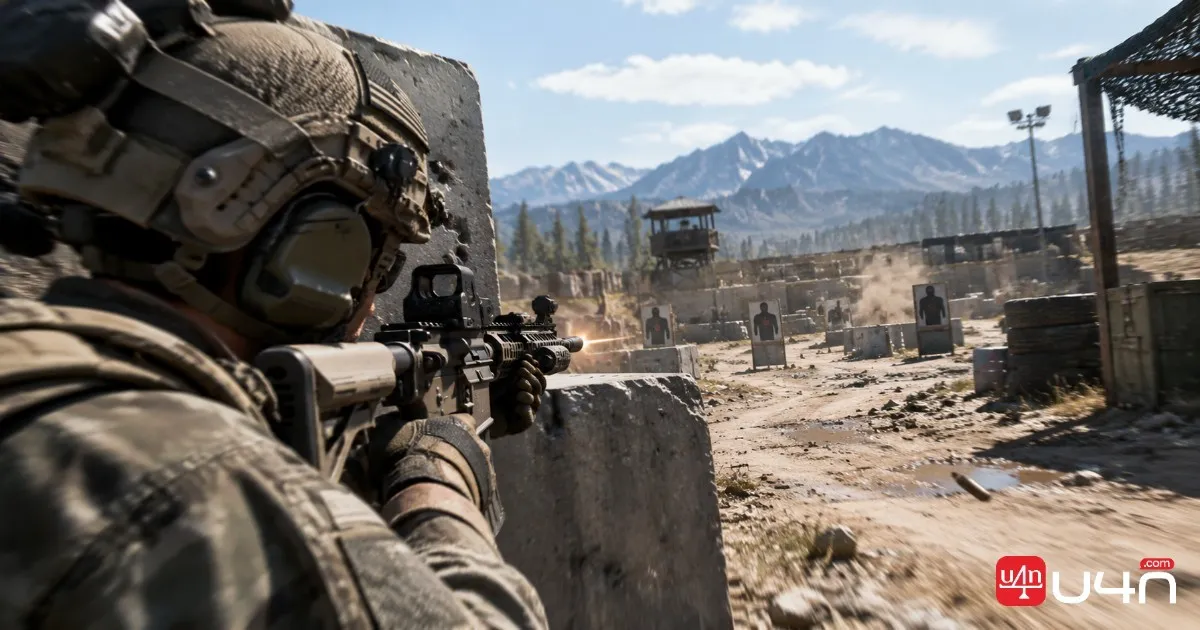 Modern military assault rifle equipped with a compact red dot optic for target acquisition