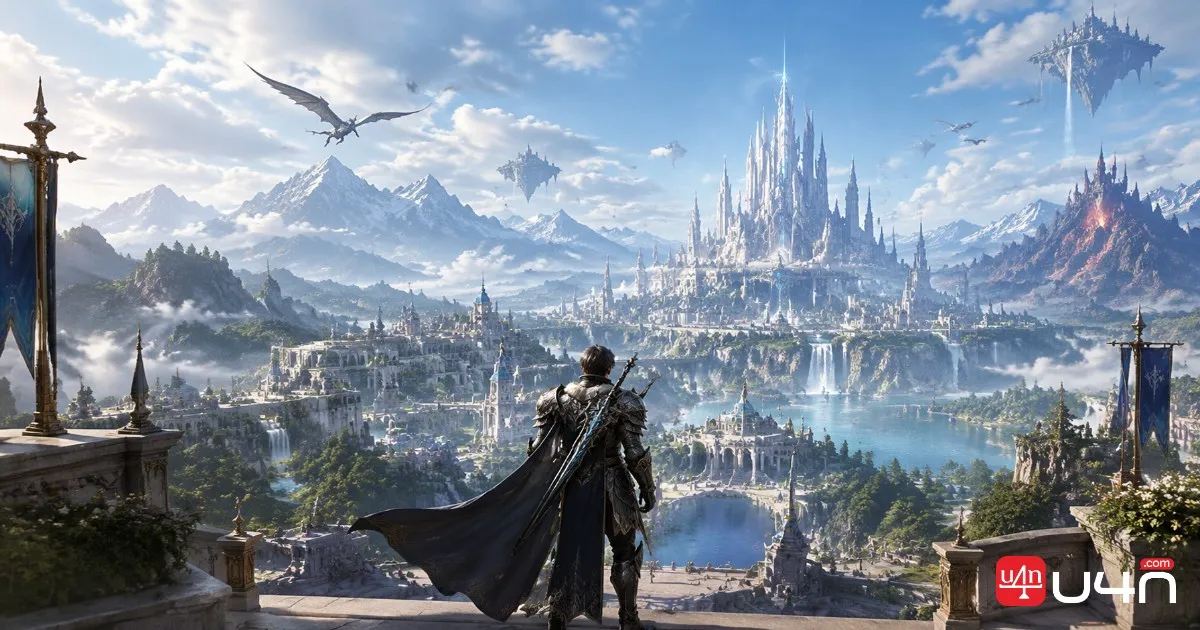 Aion 2 adventurer overlooking a fantasy city before starting daily activities