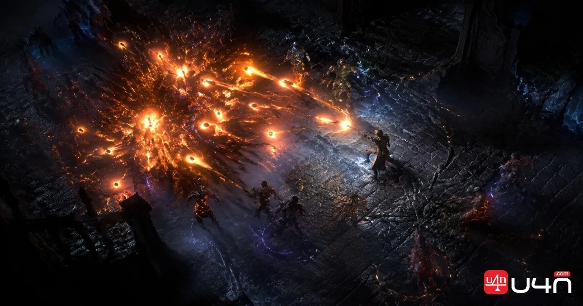 Kineticist mercenary clearing a group of monsters with projectile attacks in Path of Exile