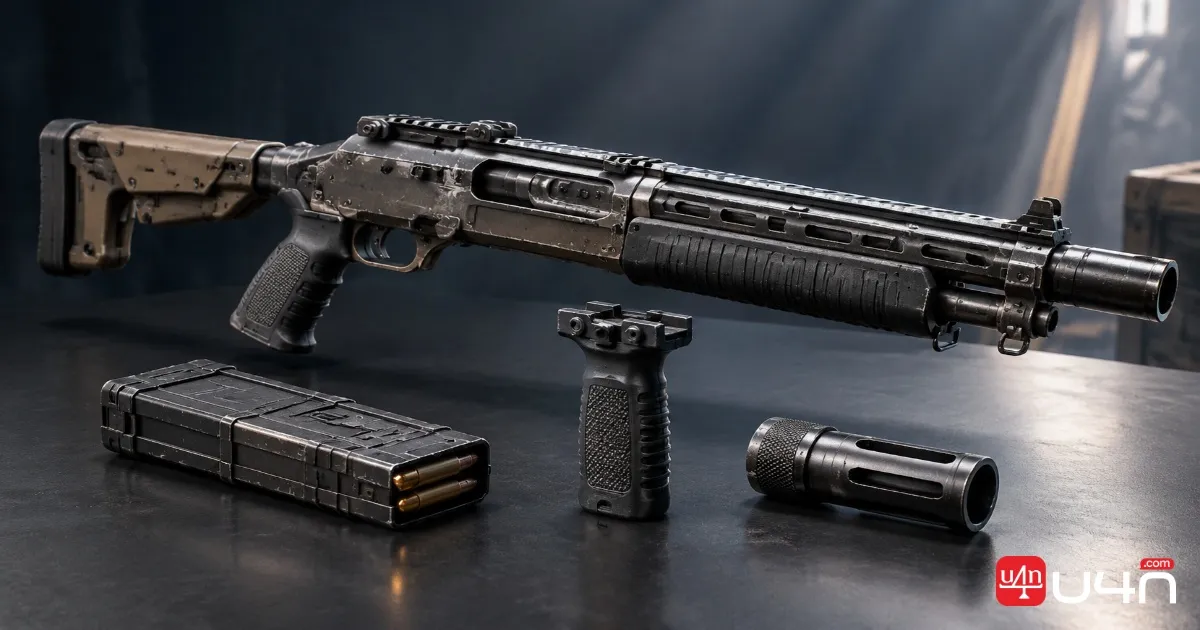 Toro shotgun with weapon attachments displayed separately