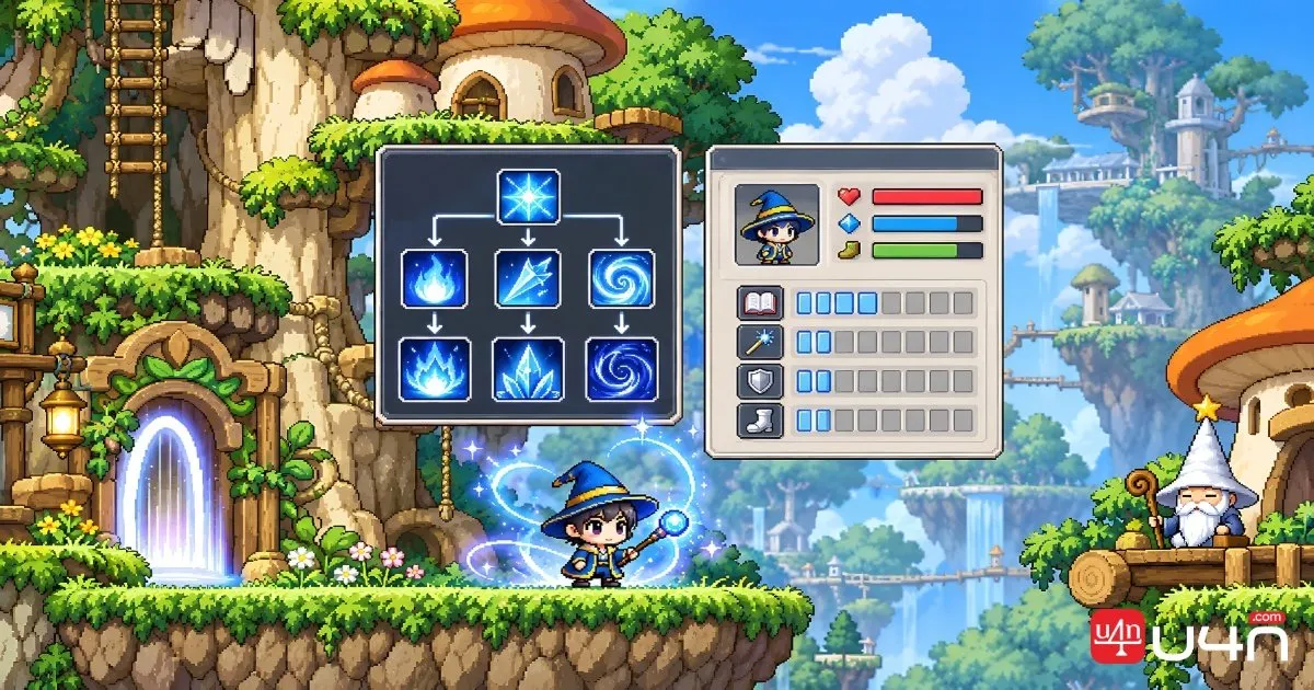 MapleStory Classic World Magician preparing to use a ranged magic spell