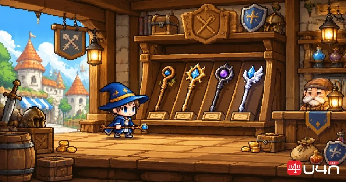 MapleStory Classic World Magician fighting monsters from a safe distance