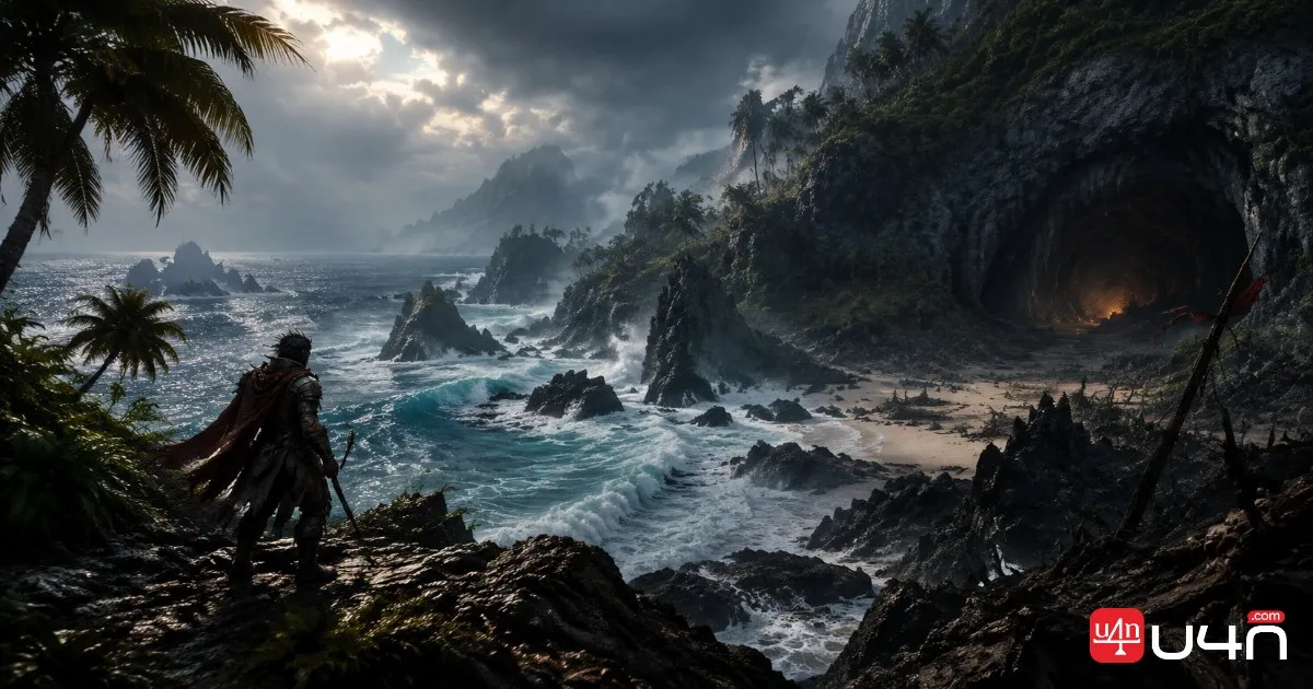 Dark fantasy shoreline on Whakapanu Island in Path of Exile 2