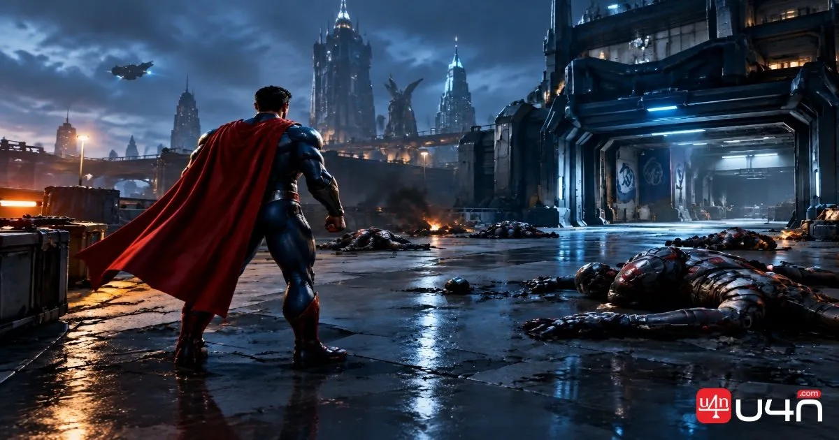 DC Universe Online character reviewing equipment after completing a mission