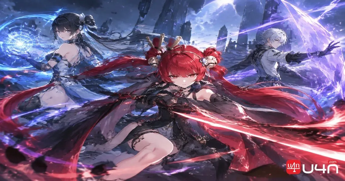 Three fantasy action RPG characters coordinating attacks in combat