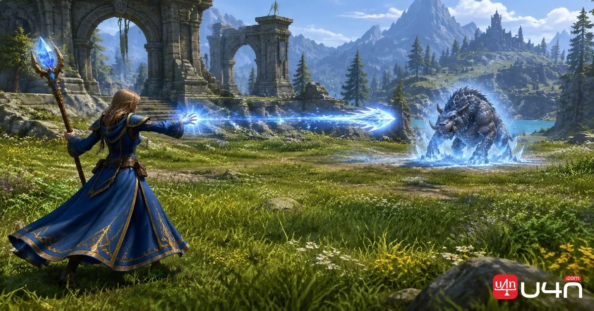 WoW Forever Mage using Frost magic to slow an enemy during combat