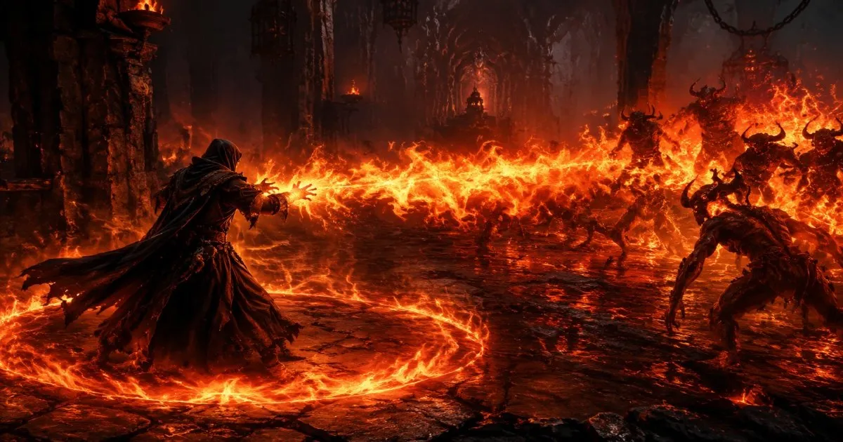 Diablo 4 Sorcerer using Incinerate during Season 16 PTR testing