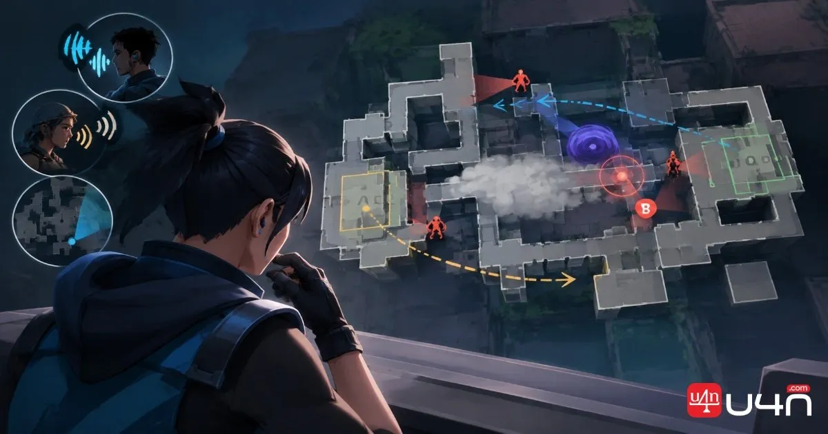 Top-down tactical map showing defenders assessing enemy utility and possible rotation routes