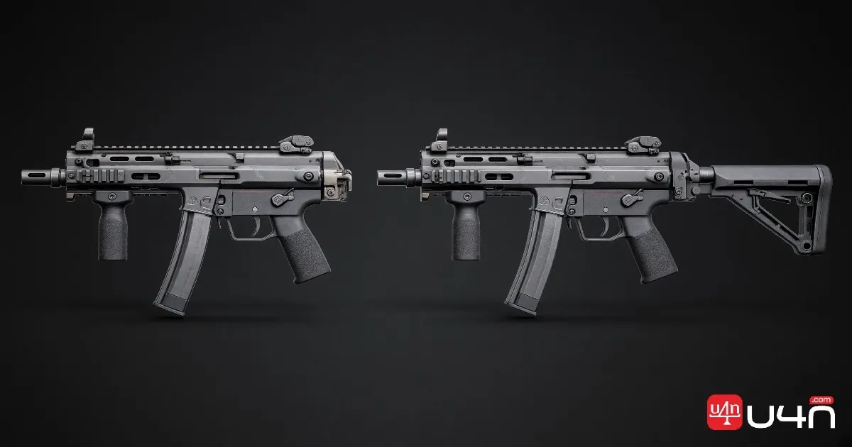 X-58 Nyx SMG barrel and laser attachment configuration
