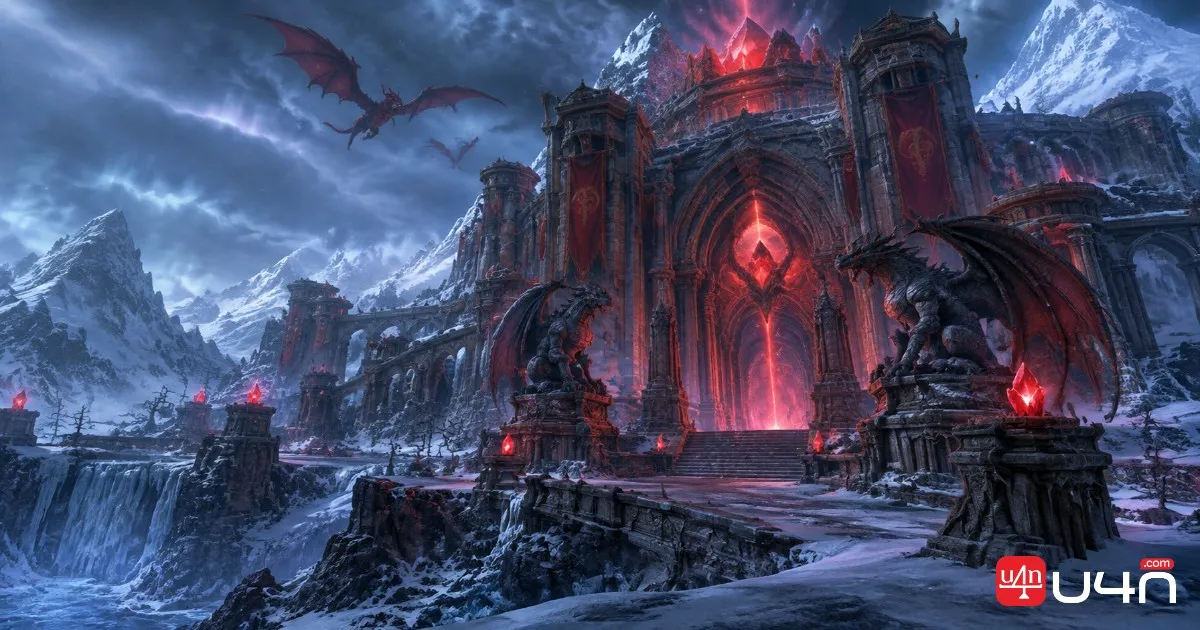Ruby Sanctum raid entrance beneath Wyrmrest Temple in Dragonblight