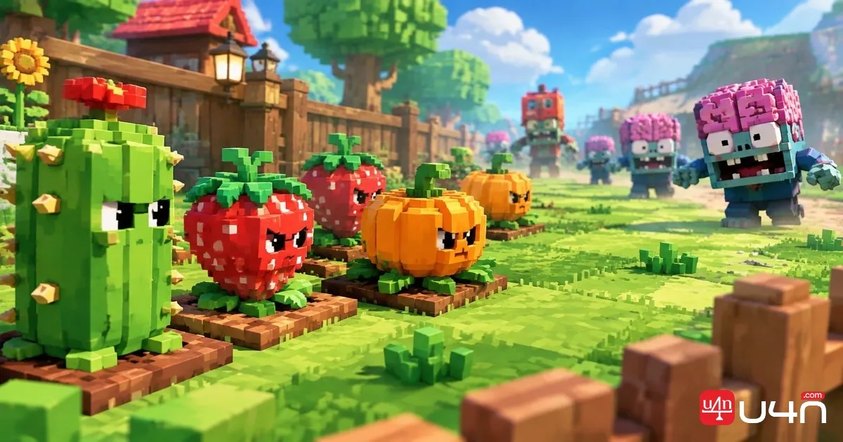 Early game Plants vs Brainrots garden with starter plants defending against incoming brainrots