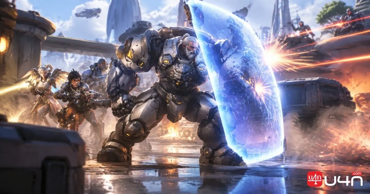 Tankhelden in Overwatch schützen Verbündete und kontrollieren den Raum im Kampf