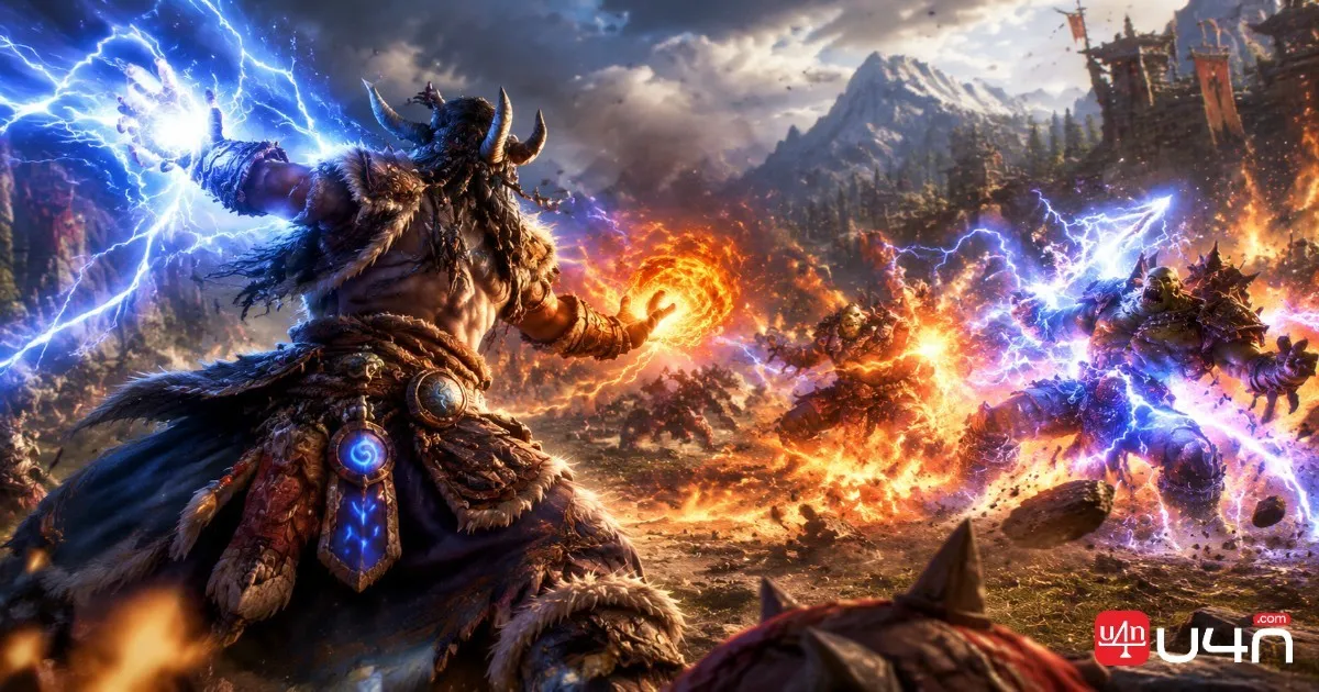 WoW Forever Shaman casting elemental magic during combat