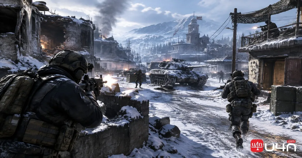 MW4 Season 1 Backstab multiplayer map and snowy battlefield