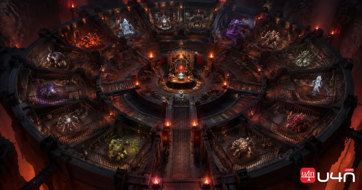 Tartarus prison board with multiple inmate cells