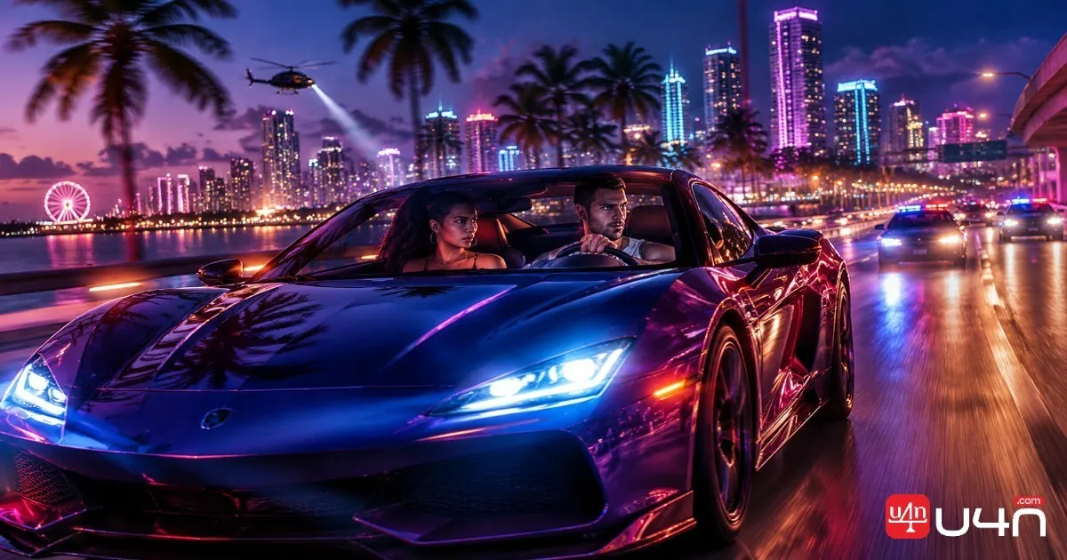 Jason und Lucia fahren in GTA 6 nachts durch Vice City