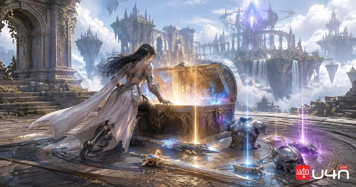 Aion 2 Abyss Outland treasure chest containing randomized weapons and equipment