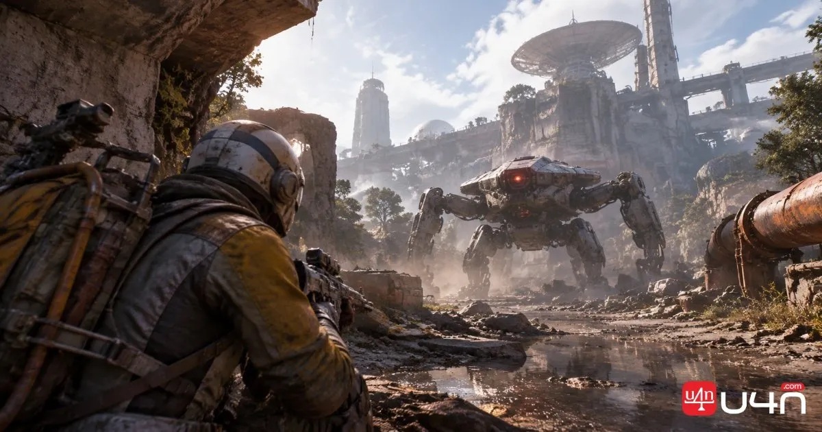 Ein ARC Raiders Spieler bereitet sich in einer feindlichen Umgebung auf den Kampf gegen gefährliche ARC Maschinen vor