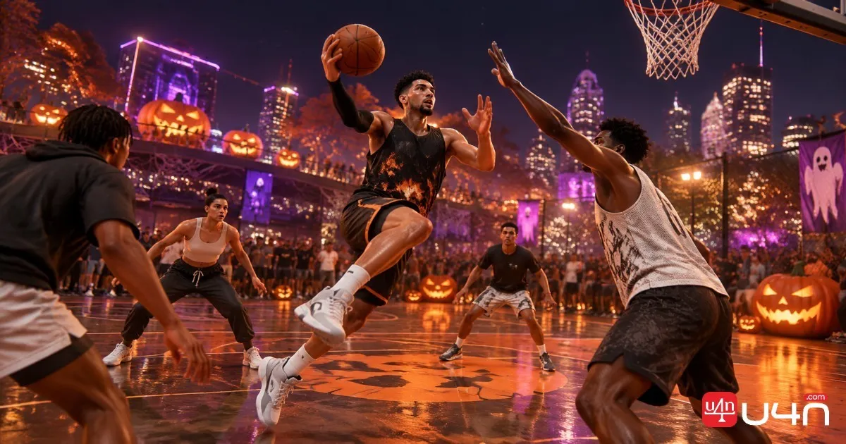 NBA 2K27 The Park multiplayer basketball game during The Long Night Halloween event