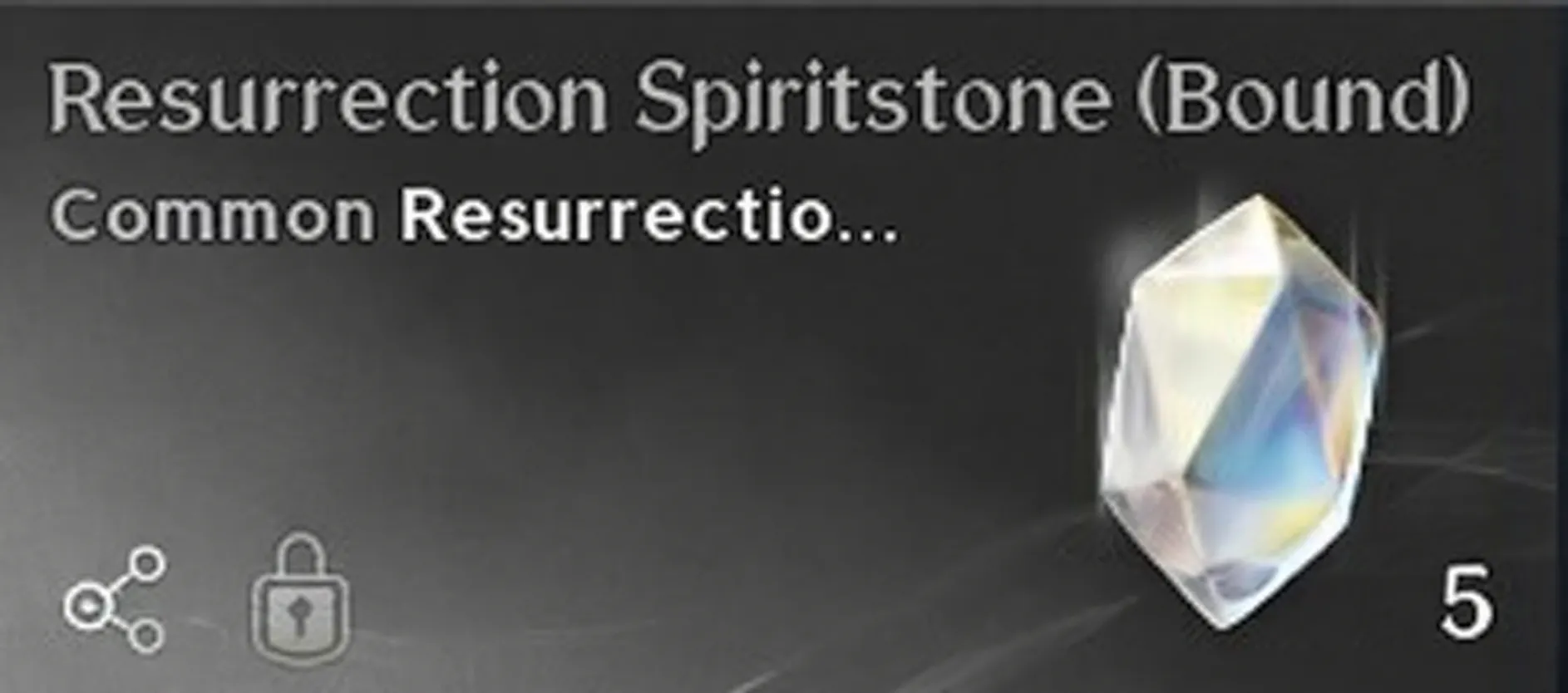 Resurrection Spiritstone Bound reward with a quantity of five