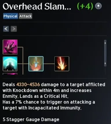 AION 2 Overhead Slam tooltip and Specialty choices for the Gladiator PvE build
