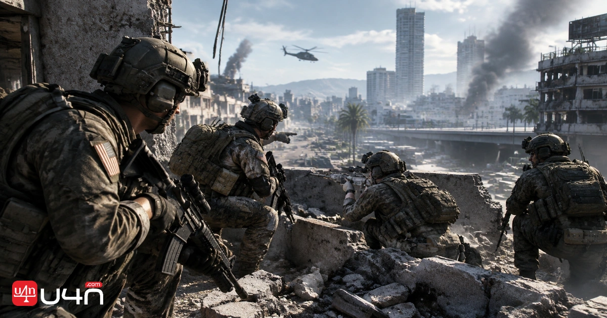 Battlefield 6 soldiers assembling before a multiplayer deployment