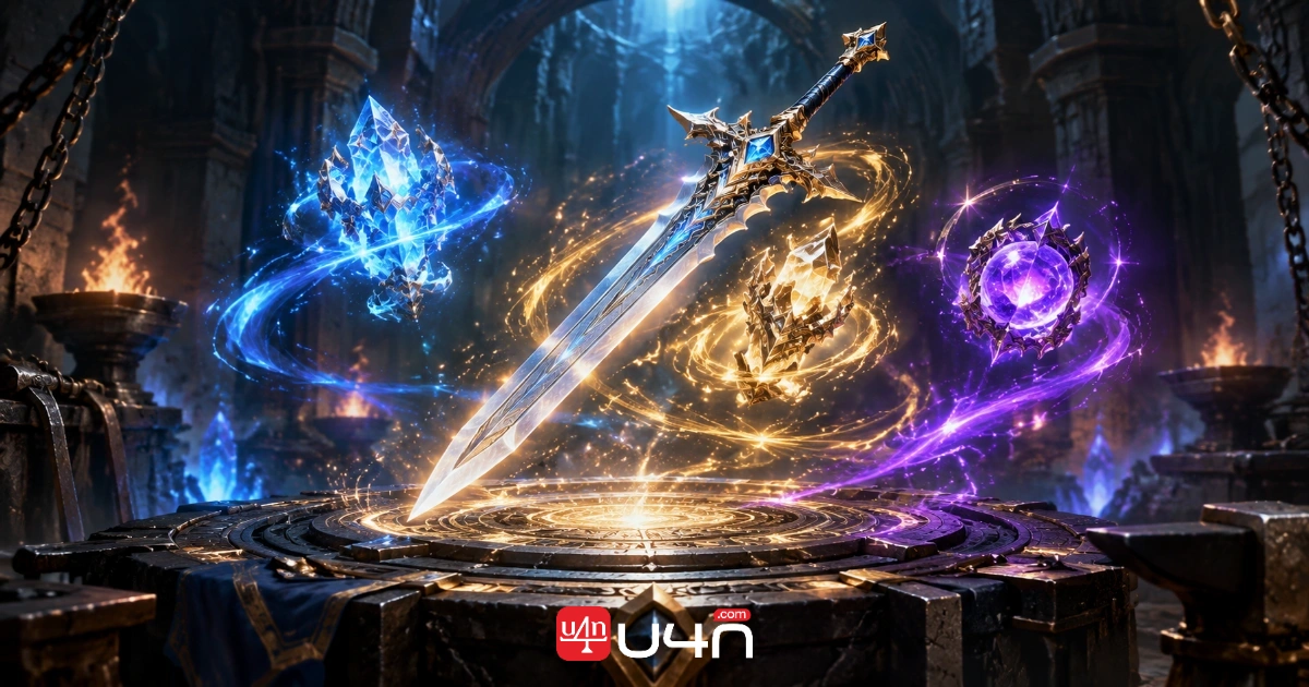 Icarus Online gear progression systems featuring magical equipment and glowing enhancement effects