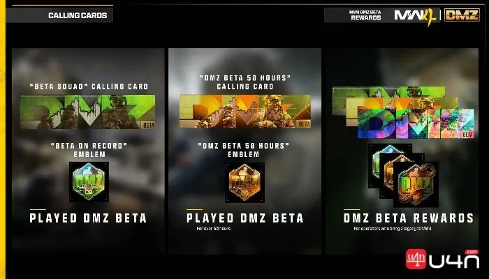DMZ Beta Rewards for Returning Players