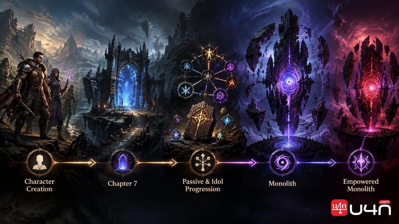 Last Epoch campaign progression from Chapter 7 to endgame