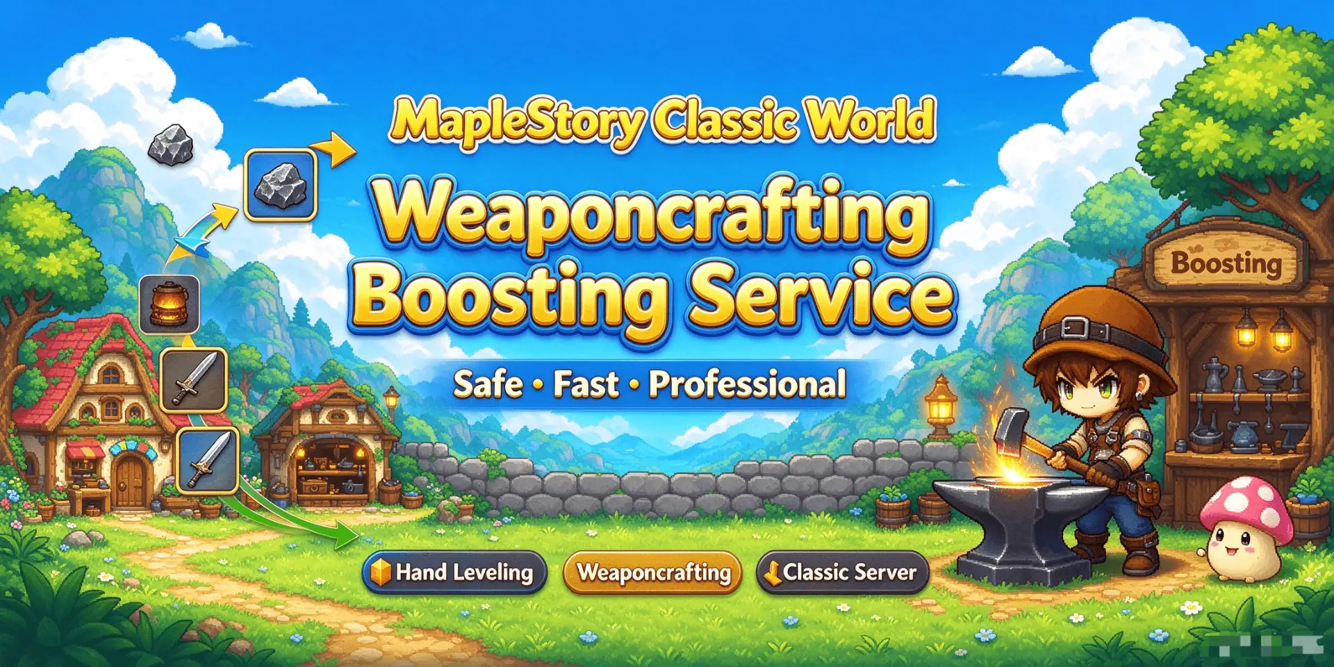 MapleStory Classic World Crafting Skill Boosting Service -- Weaponcrafting | Global > Global MapleStory Classic World