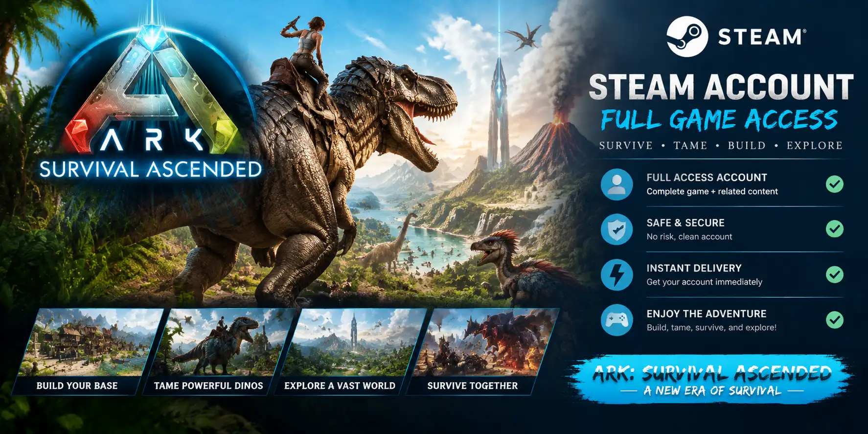 ARK- Survival Ascended - Steam Account - Full Access | Global