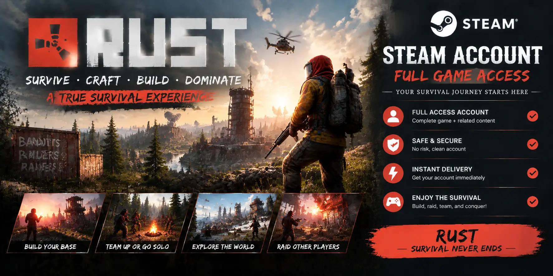 Rust - Steam Account - Full Access | Global