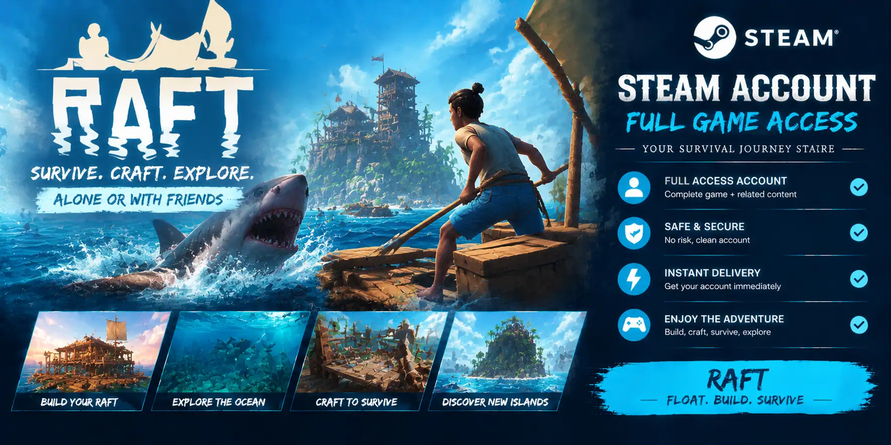 Raft - Steam Account - Full Access | Global