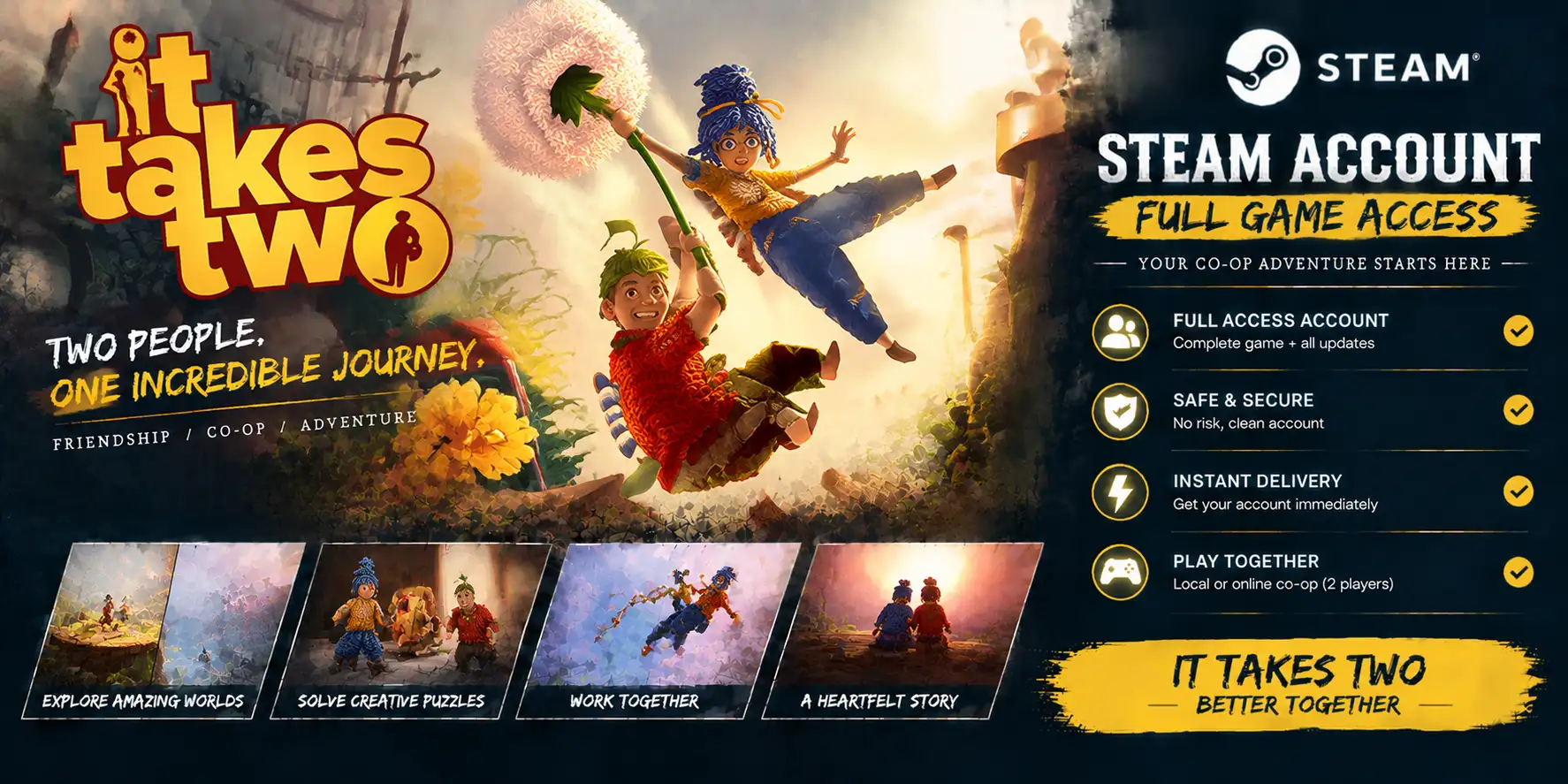 It Takes Two - Steam Account - Full Access | Global
