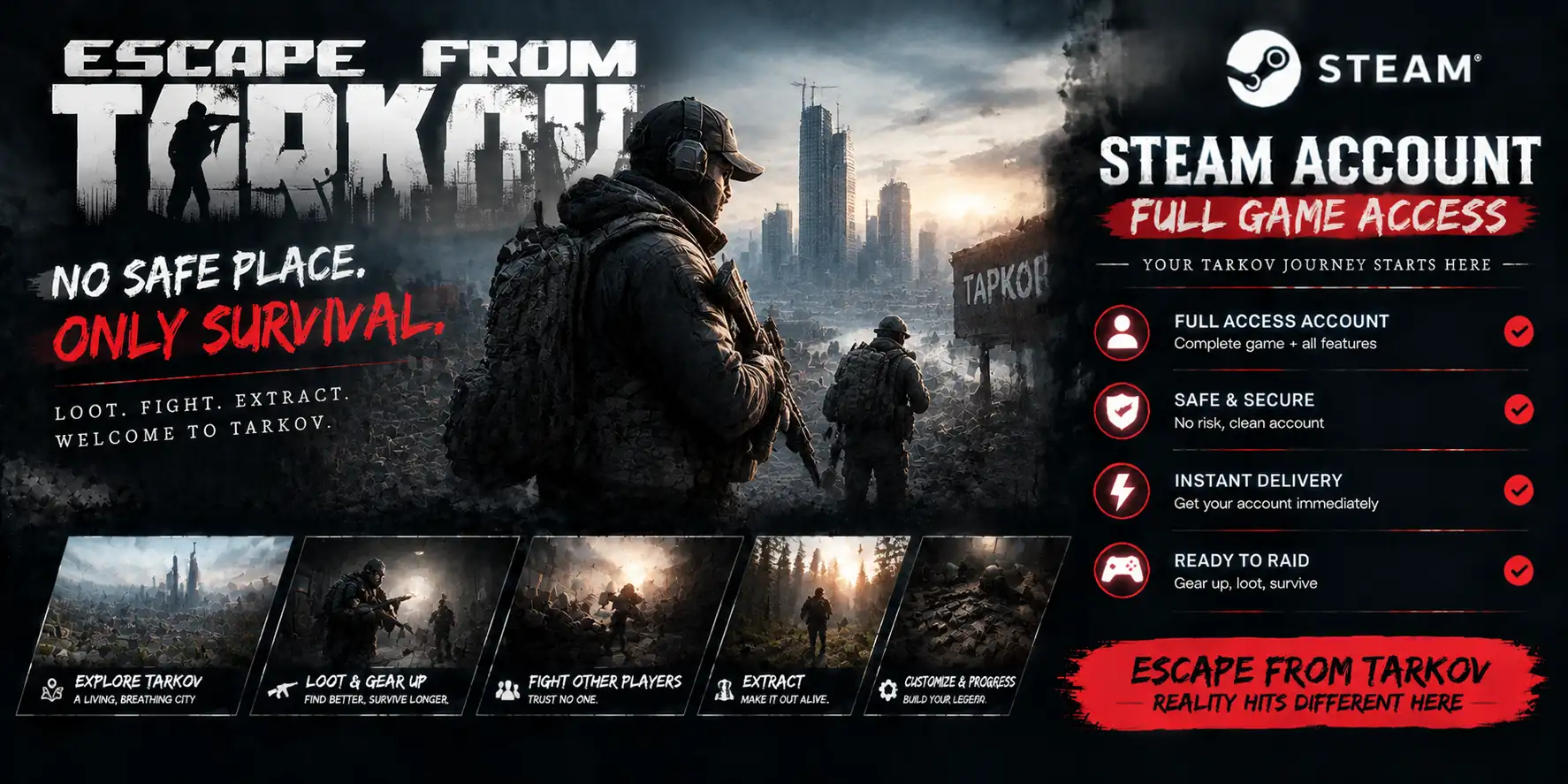 Escape from Tarkov (PVE) - Steam Account - Full Access | Global