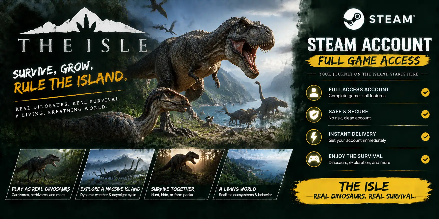 The Isle - Steam Account - Full Access | Global