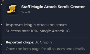 Staff Magic Attack Scroll Greater | Global > Global MapleStory Classic World