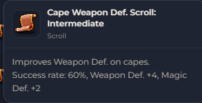 Cape Weapon Def. Scroll Intermediate | Global > Global MapleStory Classic World