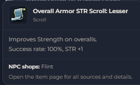 Overall Armor STR Scroll Lesser | Global > Global MapleStory Classic World